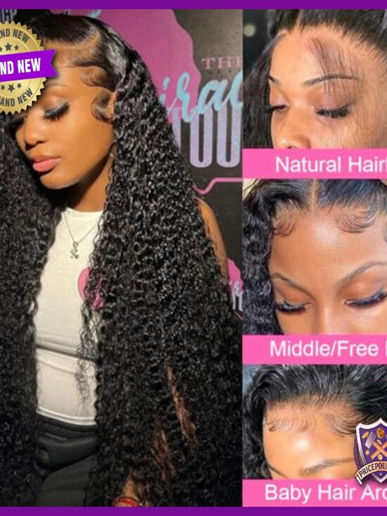 13x6 HD Lace Front Wig Human Hair Deep Wave 200% Density  display picture 3